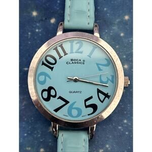 Boca And Classics Light Blue Silver Tone Women’s Quartz Watch